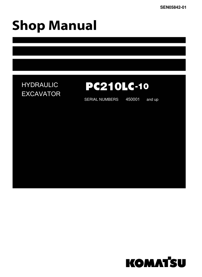 Komatsu PC210LC-10 Hydraulic Excavator Service shop Manual- on Lucasgift