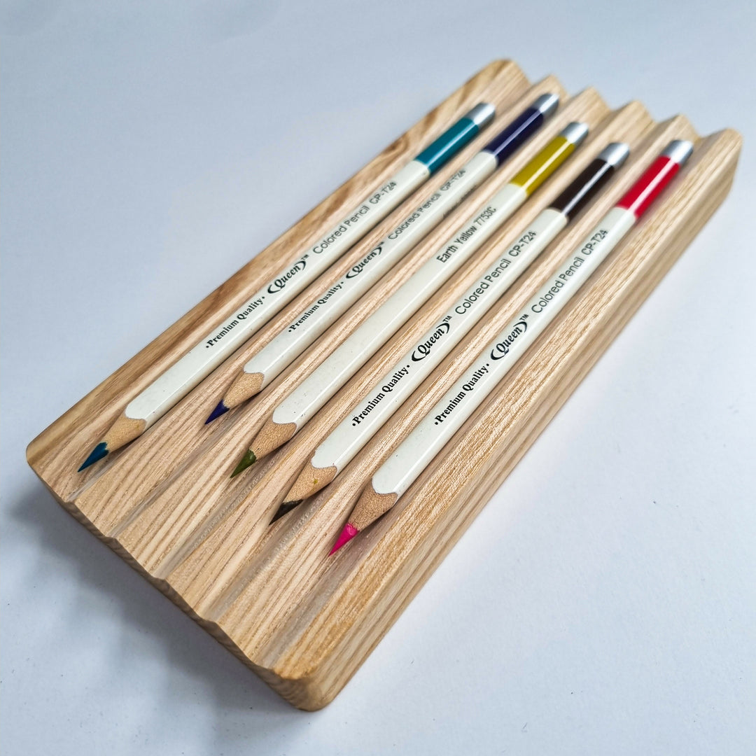 Pencil Holder for Desk Pencil Holder Wooden Tray Pen Stand Wood Office Desk Organizer Christmas Gift, Gift for Him, Office Gift- on Lucasgift
