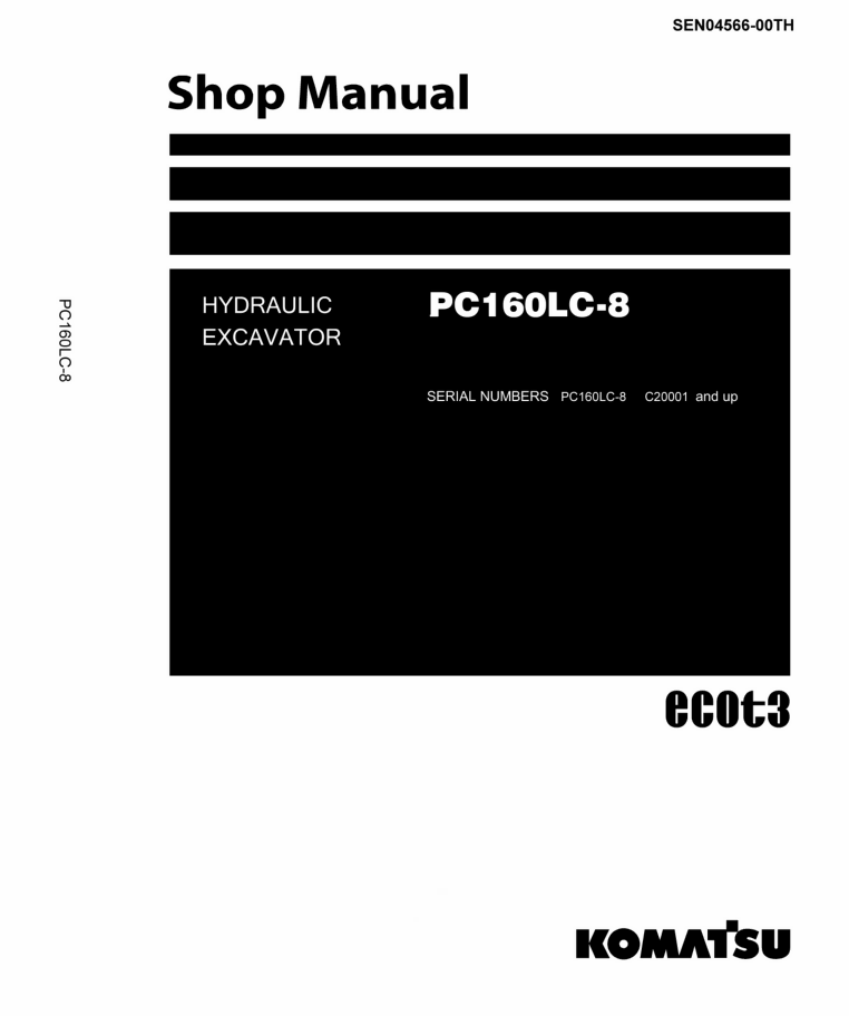 Komatsu PC160LC-8 Hydraulic Excavator Repair Service Workshop Manual- on Lucasgift
