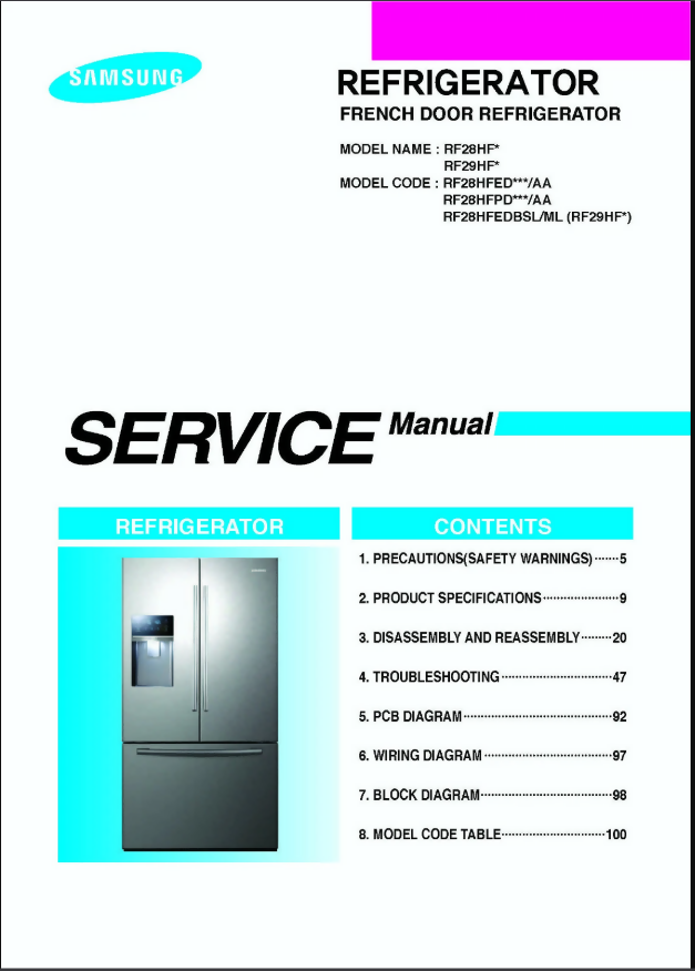 SAMSUNG RF28HFEDTSR/AA RF28HFEDTSR SERVICE REPAIR MANUAL- on Lucasgift