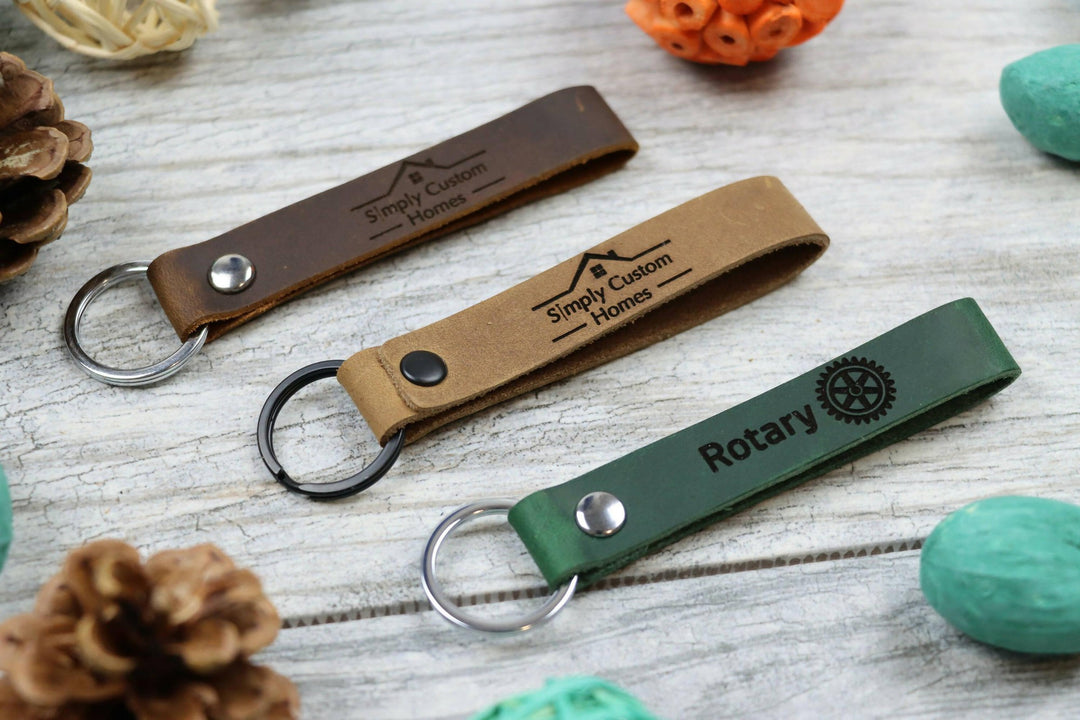 15 pcs+ Bulk Customizable Slim Leather Keychains, Gift For Realtors , Real Leather, Same Day Shipping, Free Shipping US- on Lucasgift