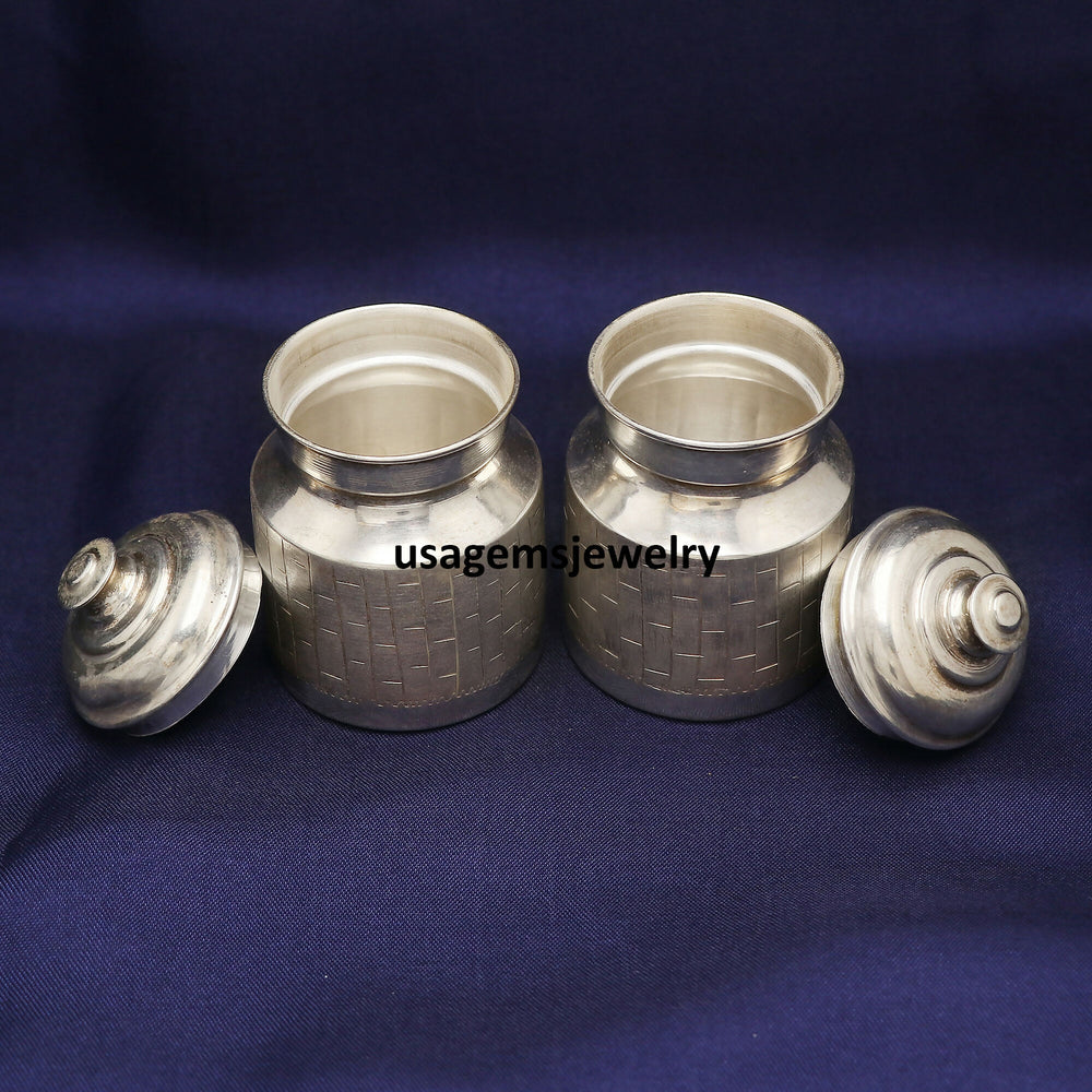 925 Sterling Silver Milk Oil Canister Antique Handmade Kitchen Decor Accent | Weight 57.8 Grams BJ1013- on Lucasgift
