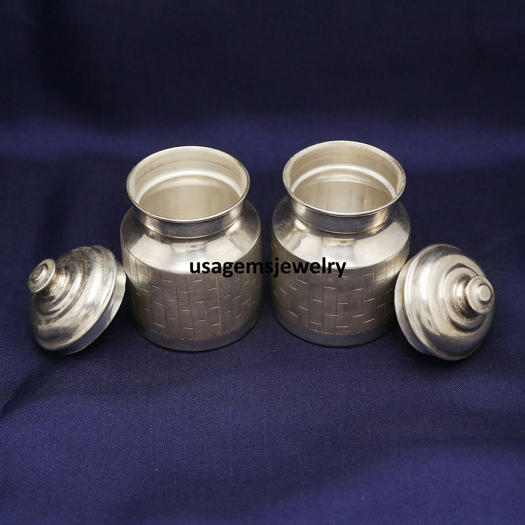 925 Sterling Silver Milk Oil Canister Antique Handmade Kitchen Decor Accent | Weight 57.8 Grams BJ1013- on Lucasgift