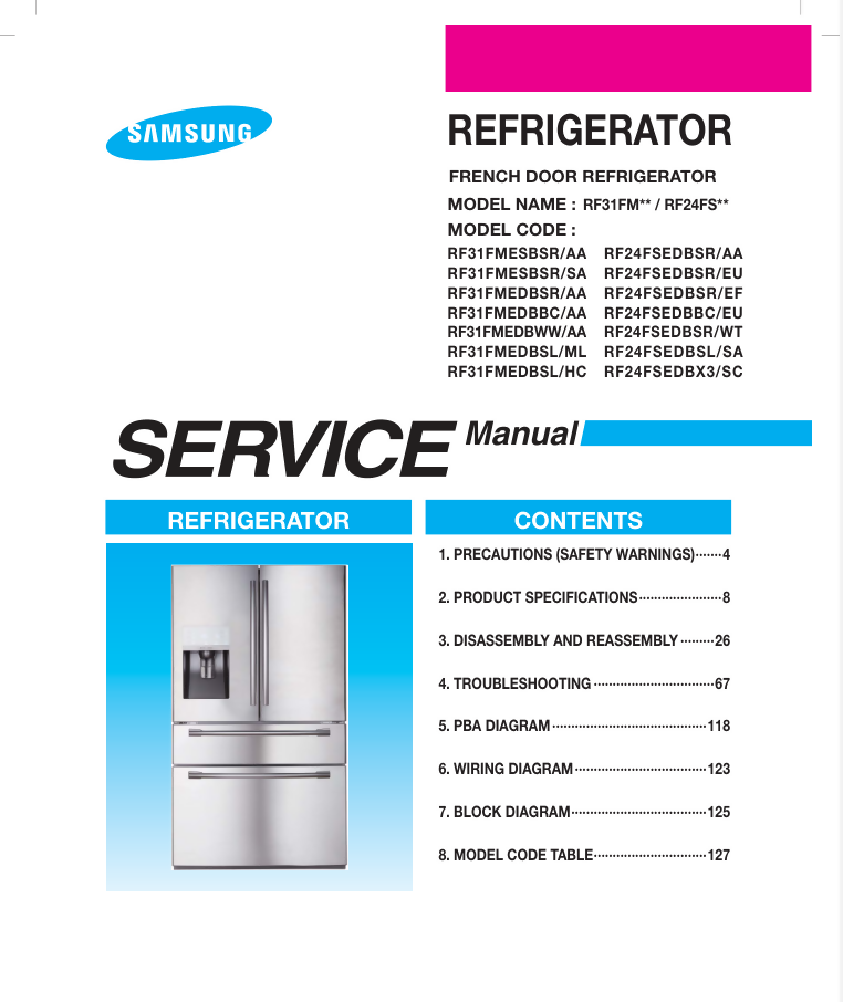 SAMSUNG RF31FMESBSR RF31FMESBSR/AA SERVICE REPAIR MANUAL- on Lucasgift