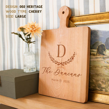 Personalized Cutting Board: Custom Wedding, Engagement, Bridal Shower, Housewarming Gift & Christmas Gift | Engraved Charcuterie Board- on Lucasgift