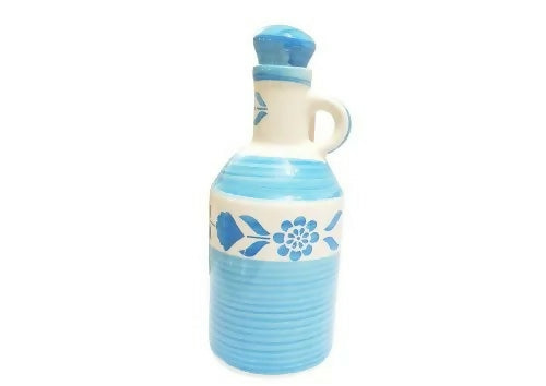 Indian Handcrafted Blue Floral Ceramic Oil Dispenser- on Lucasgift