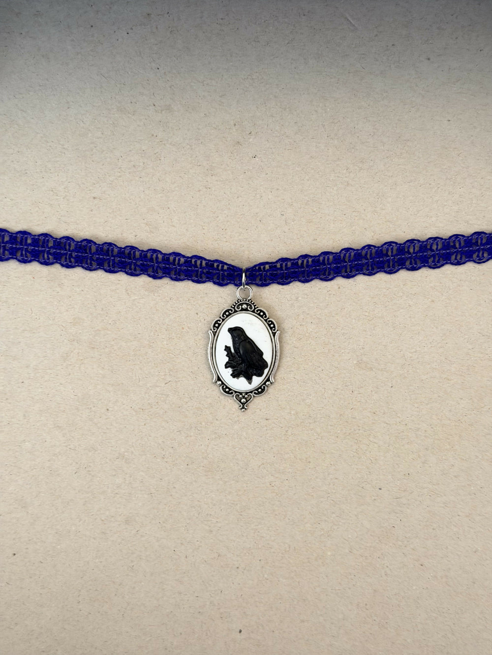 Purple Lace Raven Choker Necklace- on Lucasgift