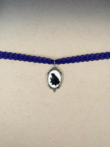Purple Lace Raven Choker Necklace- on Lucasgift