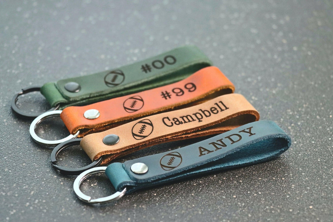 SLIM Football Keychain, Personalized Football Keychain, Football Lover Gift, Football Player Christmas Gift- on Lucasgift