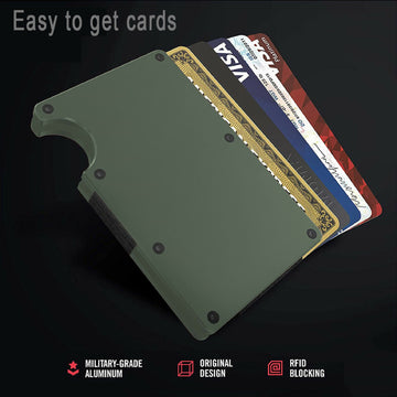Metal Wallet with Cash Strap Band for Men RFID Card Holder Money Clip Wallets for Women ,Army Green ,2025- on Lucasgift