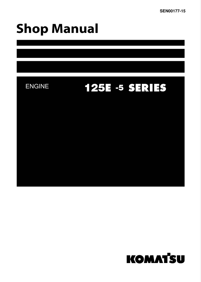 Komatsu SAA6D125E-5, 125E-5 Series Diesel Engine Service Manual- on Lucasgift