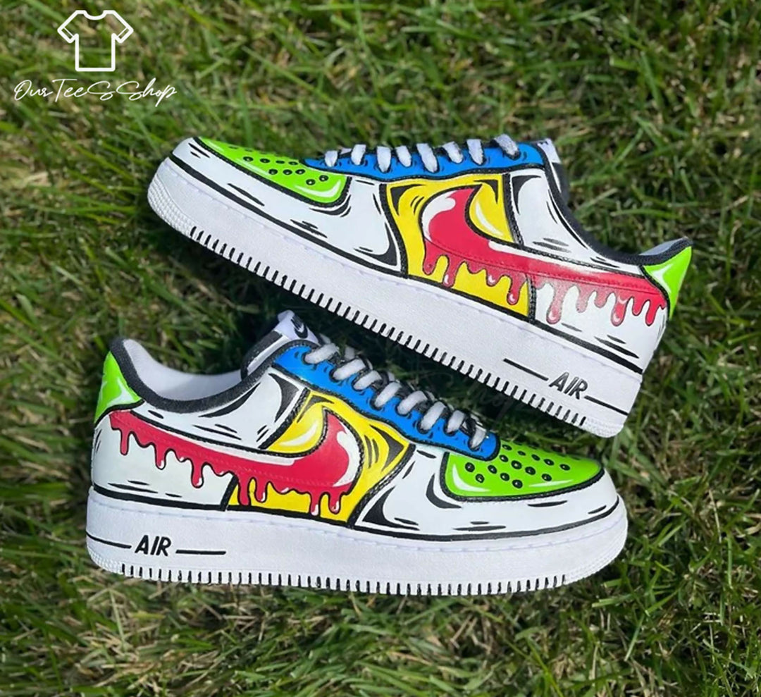 Custom Doodle Cartoon AF1 Sneakers, Hand Painted Personalized Shoes