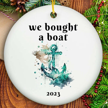 Bought a Boat Ornament - Ceramic-One Side Printing- on Lucasgift