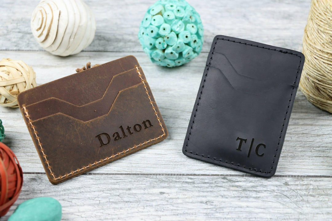 Minimalist Leather Card Wallet , Real Leather, Same Day Shipping, Free Shipping US- on Lucasgift