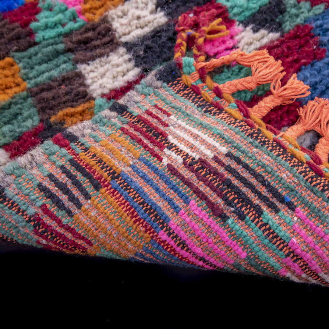 Handwoven Wool Small Moroccan Rug - Berber Rug 2x3 ft - Striped Multicolor Boho Accent Rug- on Lucasgift