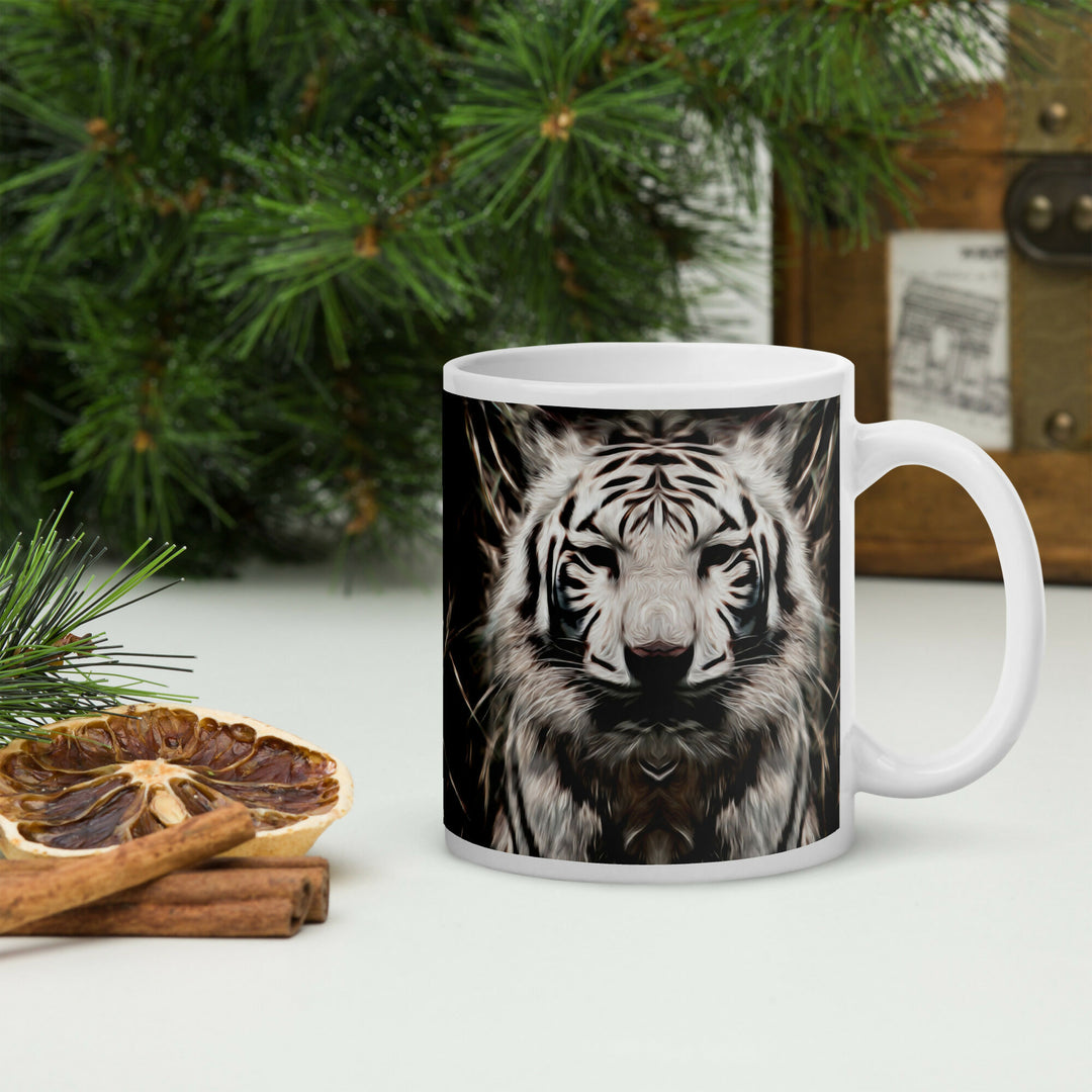 Guardian of Quiet Strength – Stylized White Tiger Mug