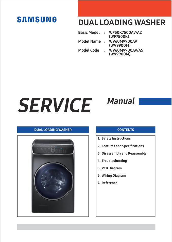 SAMSUNG WV60M9900AVA5 Service Manual