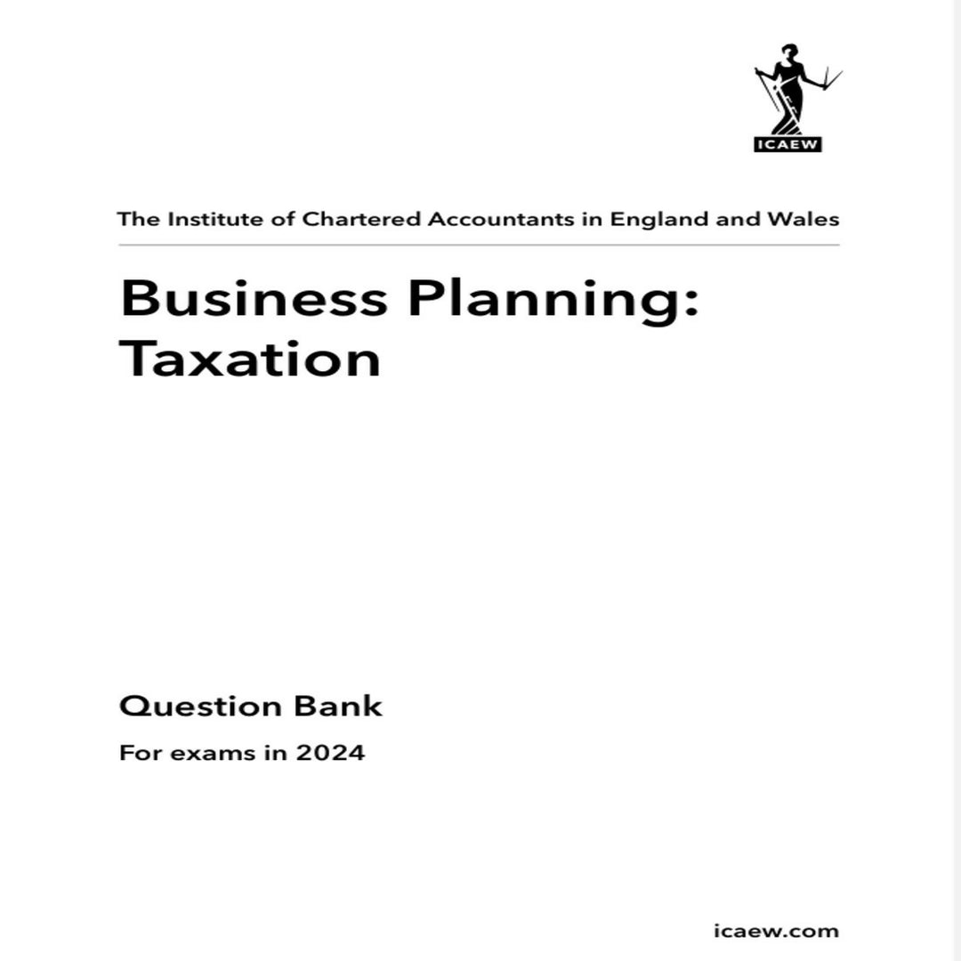 Online Business Planning Taxation ACA Professional Lvl ICAEW Question Bank 2024