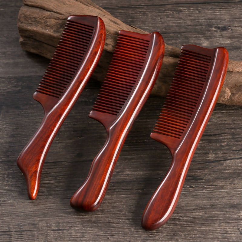 Rosewood comb Small leaf rosewood mahogany comb handle large comb anti-massage comb portable comb- on Lucasgift