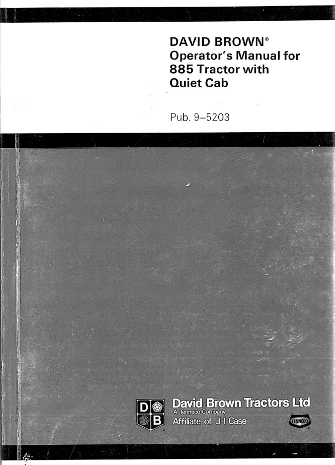 David Brown 885 Tractors Operators Manual- on Lucasgift