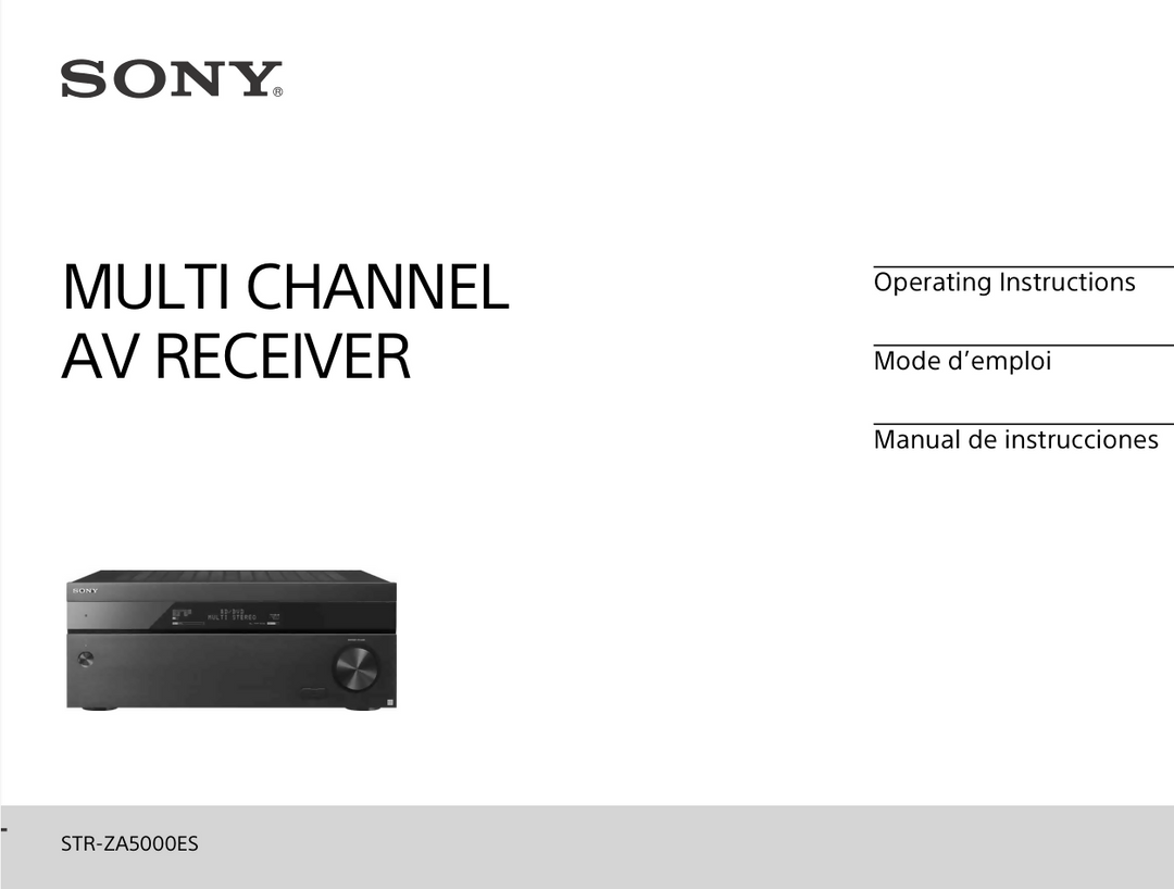 Sony STR-ZA5000ES AV Receiver Operator Manual- on Lucasgift