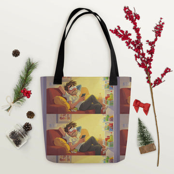 Soft Evenings, Quiet Loops – Cozy Humor Tote- on Lucasgift