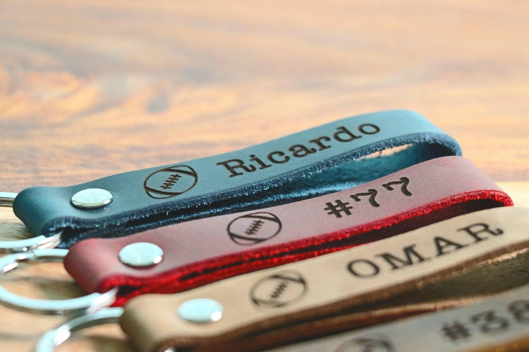 SLIM Football Keychain, Personalized Football Keychain, Football Lover Gift, Football Player Christmas Gift- on Lucasgift