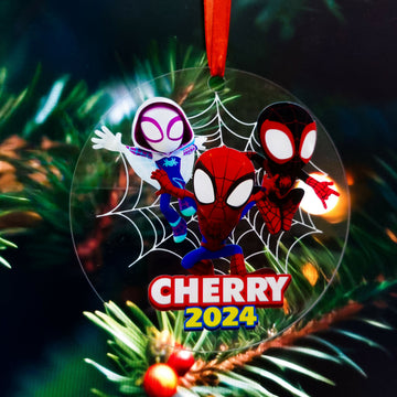 Personalized Spidey and His Amazing Friends, Custom Name Spidey Christmas Ornament- on Lucasgift
