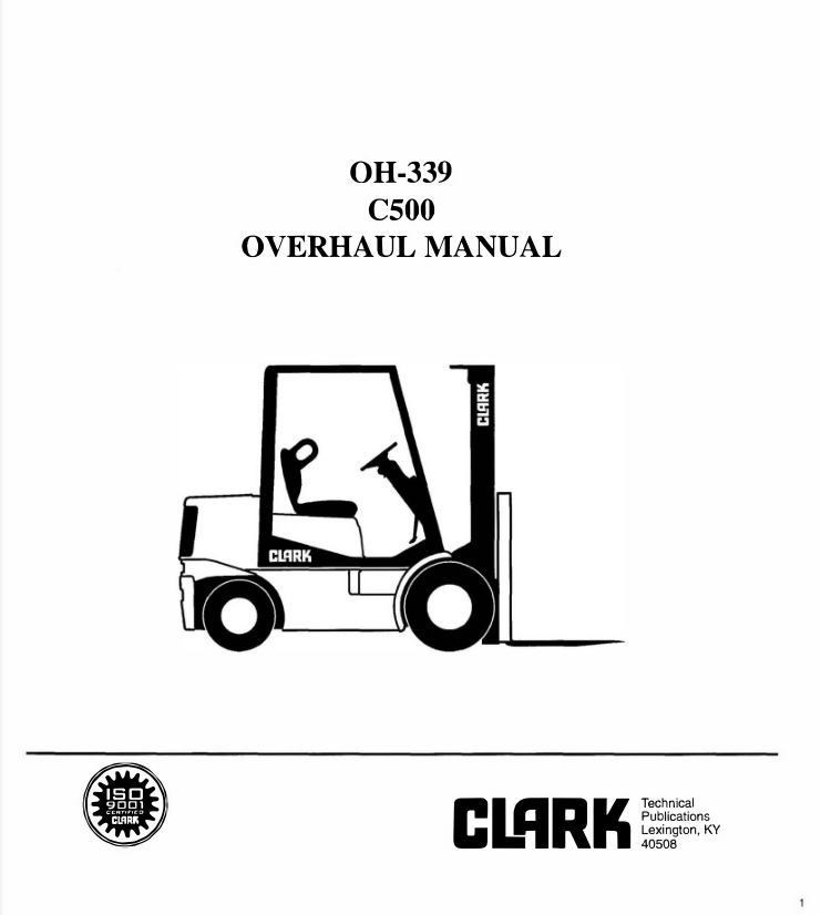 CLARK C500 OH-339 FORKLIFT SERVICE REPAIR SHOP MANUAL- on Lucasgift