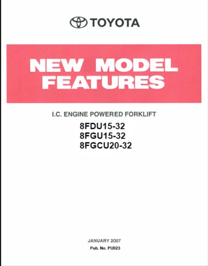 TOYOTA 8FGU25 FORKLIFT SERVICE REPAIR SHOP PARTS MANUAL- on Lucasgift