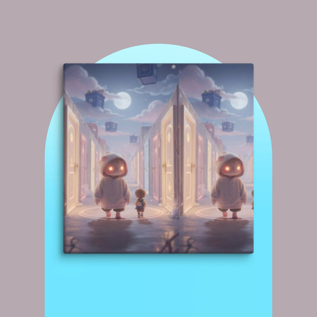 Moonlit Hallway of Endless Wonder Canvas