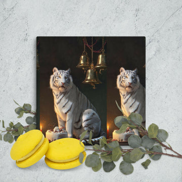 The White Tiger's Candlelit Celebration Canvas