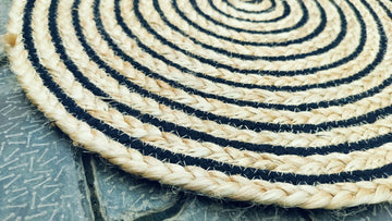 Sonia Artisan Collections | Handmade Spiral Round Jute Rug | Dual-Tone Natural Fiber | Cozy Boho Decor- on Lucasgift
