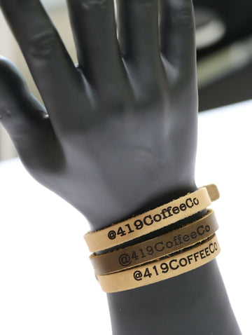 Pack of 100 LEATHER COMPANY BRACELETS, Bulk Leather Gifts for Employees/Clients- on Lucasgift