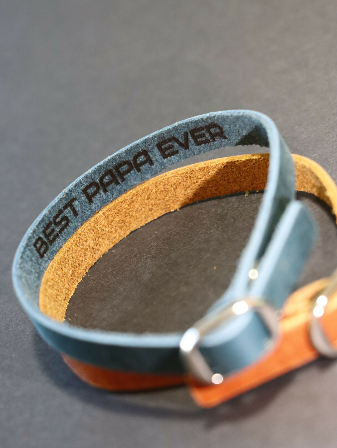 PAPA BRACELET, Leather Bracelet, Papa Gift, Gifts for Papa, Papa CHRISTMAS Gifts, Papa Gifts, Custom Papa Christmas Bracelet, Father gift- on Lucasgift
