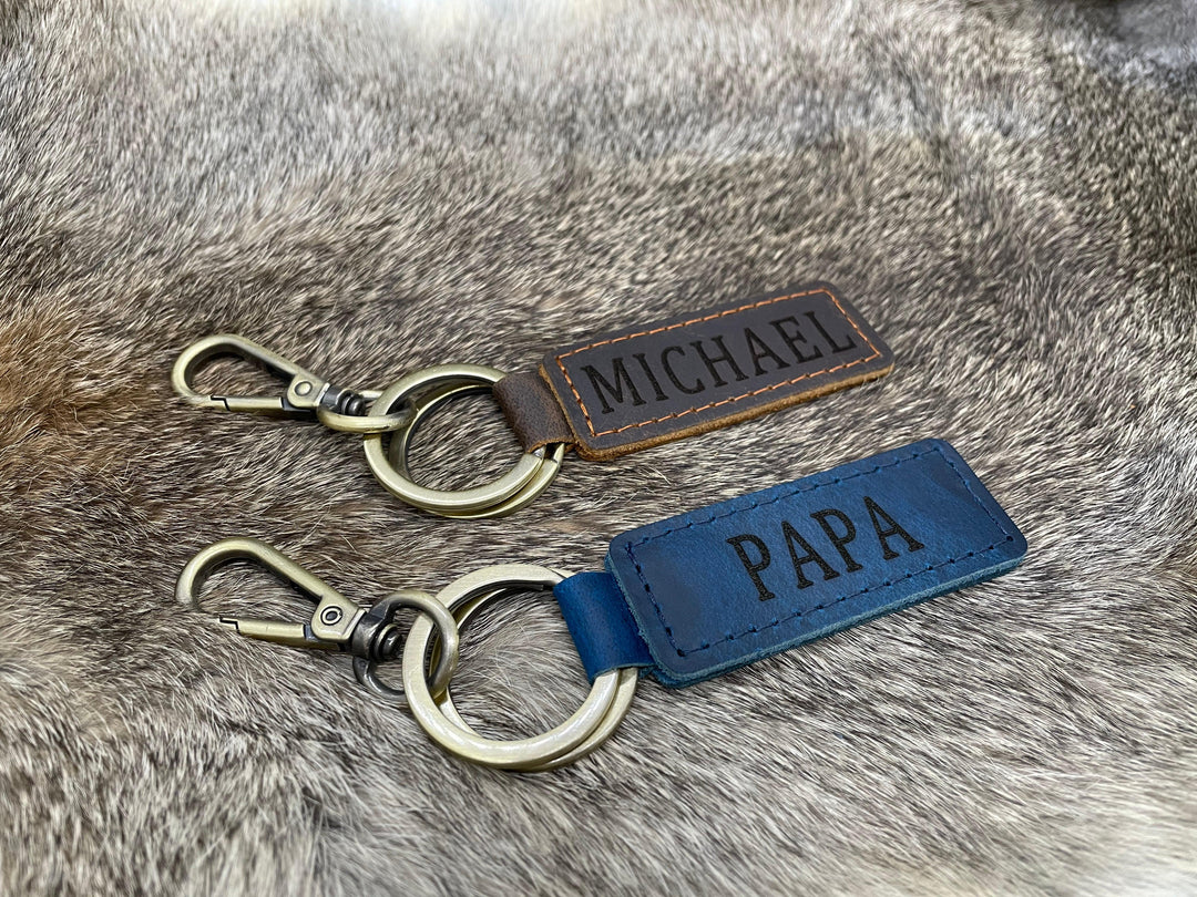 Dad Keychain - Fathers Day Keychain, Real Leather, Same Day Shipping, Free Shipping US-Lucasgift