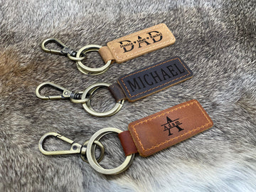 Dad Keychain - Fathers Day Keychain, Real Leather, Same Day Shipping, Free Shipping US-Lucasgift