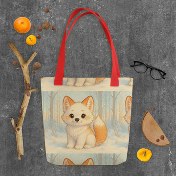 Snowy Pup Adventure – Whimsical Fox Tote- on Lucasgift