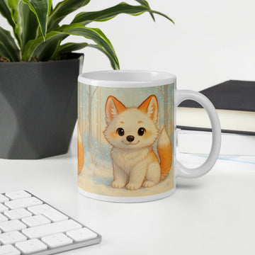 Frosty Forest Friend – Cute Fox Mug- on Lucasgift