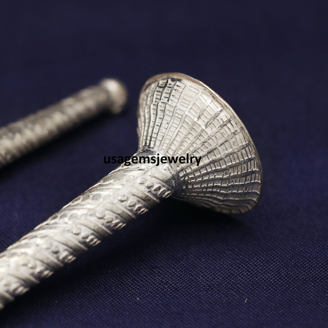 Pure Silver Chawar Pooja Fan Traditional Temple Ritual Accessory Vintage Style | Weight 22 Grams BJ1017- on Lucasgift