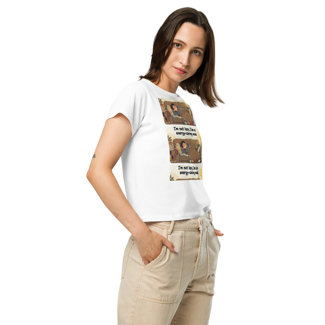 Energy-Saving Mode High-Waisted Tee- on Lucasgift