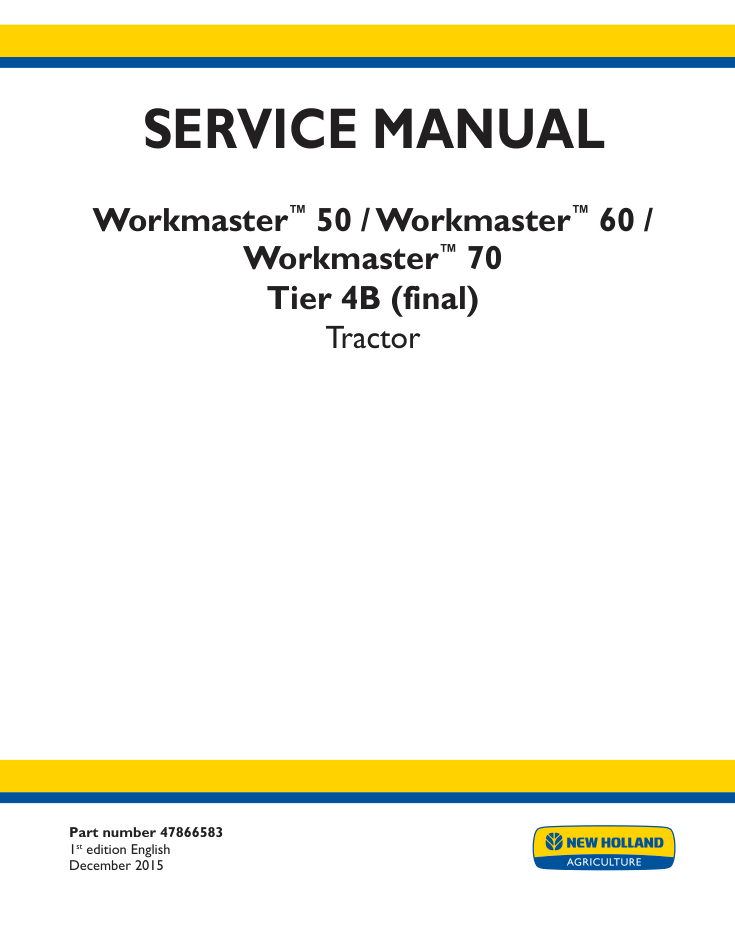 New Holland Workmaster 50 60 70 Tractor Service Repair Manual- on Lucasgift