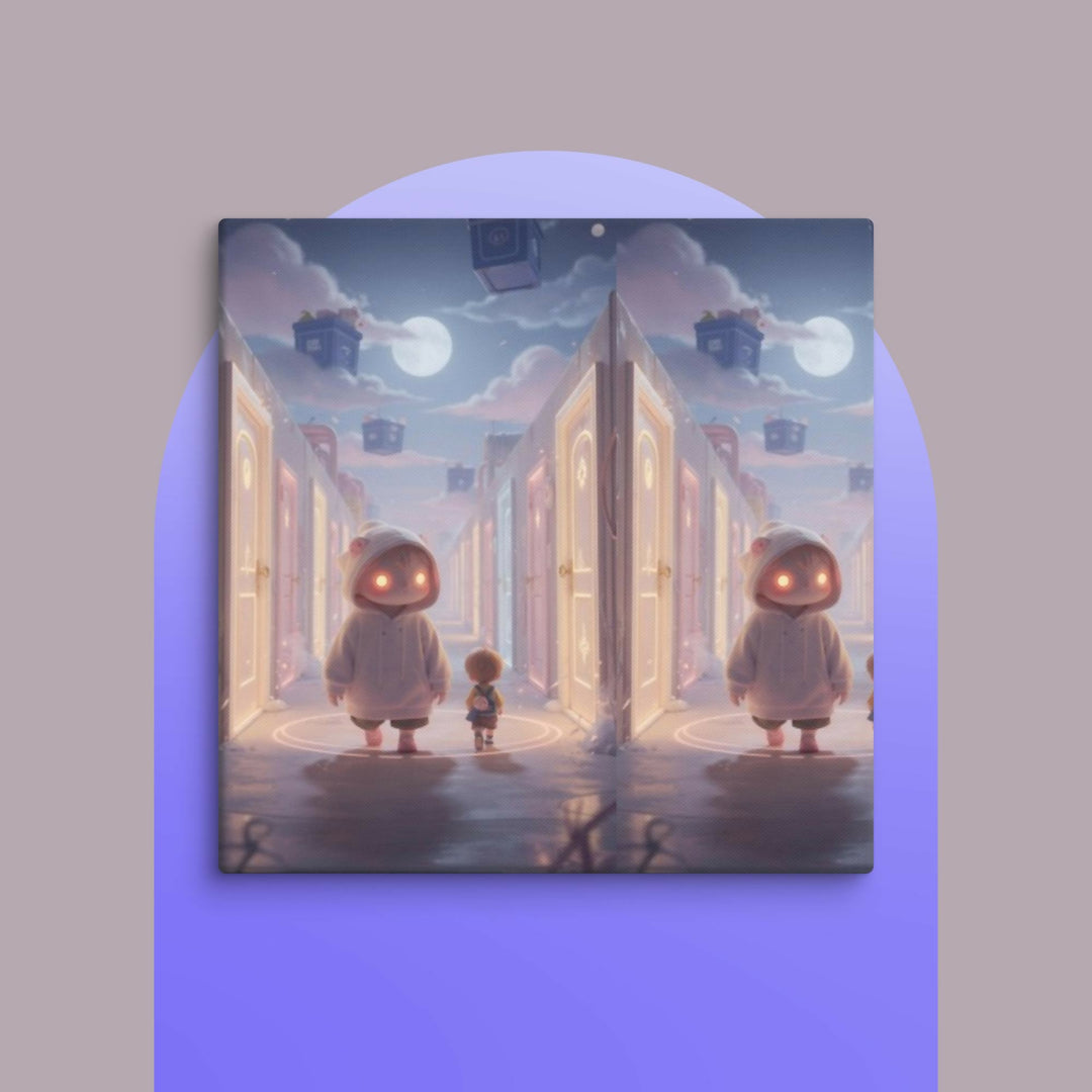 Moonlit Hallway of Endless Wonder Canvas