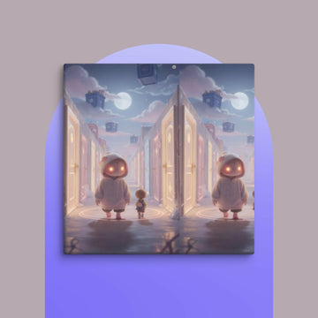 Moonlit Hallway of Endless Wonder Canvas