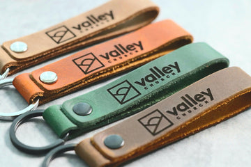 SLIM Business Logo Keychain, Custom Leather Keychain- on Lucasgift