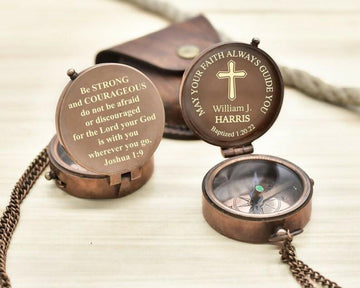 Baptism Gift Boy, First Communion Gift, First Holy Communion Gift, Confirmation Gift for Boy, Engraved Nautical Compass, Christmas Gifts- on Lucasgift