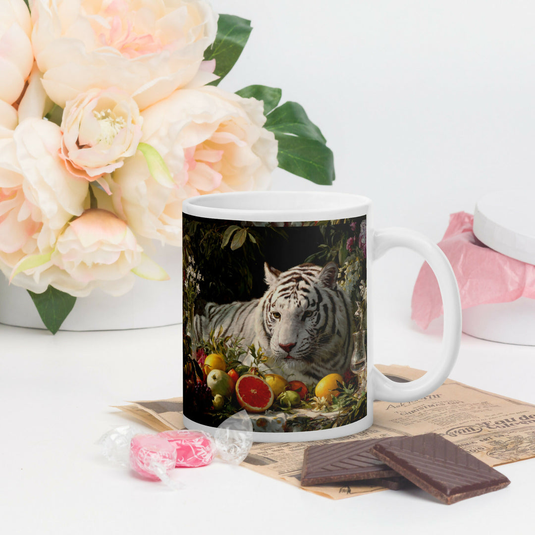 Garden Of Grace — White Tiger Among Blossoms- on Lucasgift
