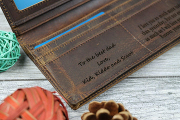 15 pcs+ Personalized Long Leather Men Wallet in Bulk , Real Leather, Same Day Shipping, Free Shipping US- on Lucasgift