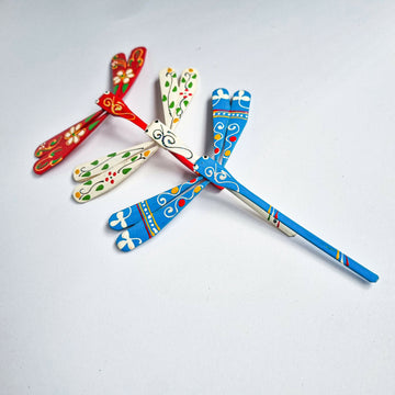 Set of 10 Hand Painted Bamboo Dragonfly: Balancing Decoration, 4.5"- on Lucasgift
