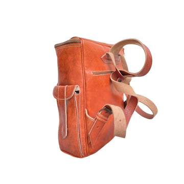 Moroccan Handcrafted Real Leather Backpack Artisanal Premium Travel Bag- on Lucasgift